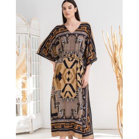 Длинная туника с этно-принтом Mia-Amore MARTINIKA 5281, Цвет: мультицвет, Размеры: L/XL