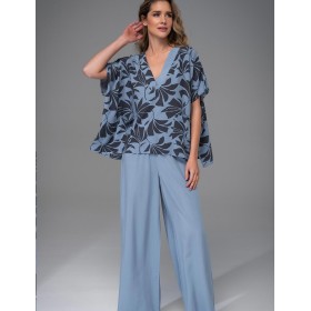 Комплект из тканой вискозы Mia-Amore ODRIE 5356, Цвет: серо-голубой, Размеры: 5XL