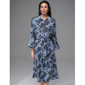 Удлиненная рубашка-халат Mia-Amore ODRIE 5357, Цвет: серо-голубой, Размеры: 4XL/5XL