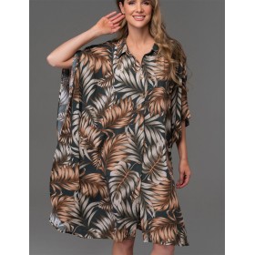 Свободная рубашка-халат Mia-Amore SAMUI 5393, Цвет: хаки, Размеры: L/XL