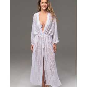 Длинный пляжный халат Mia-Amore SEYCHELLES 5387 белый, Цвет: белый, Размеры: 2XL/3XL