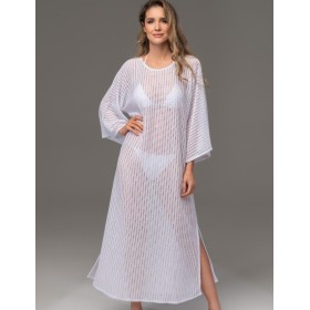 Платье пляжное из хлопковой сетки Mia-Amore SEYCHELLES 5389 белый, Цвет: белый, Размеры: S/M