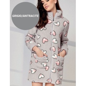 Флисовый халат на молнии Infiore MLK671456 grigio/antracite, Цвет: grigio/antracite (серый/антарцит), Размеры: M