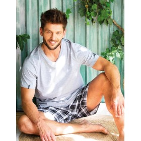 Мужская пижама хлопковая Key MNS 460, Цвет: серый, Размеры: M