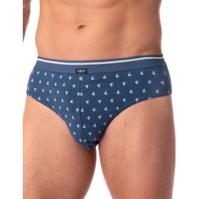 Набор трусов слипов (2 шт) Key MPP 846 джинс + серо-голубой, Цвет: джинс + серо-голубой, Размеры: L