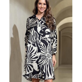 Домашняя рубашка-халат Mia-Amore MALENA 4147, Цвет: черный, Размеры: 2XL