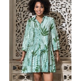 Хлопковая туника с оборкой Mia-Amore SICILIA 5210, Цвет: малахит, Размеры: M