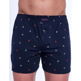 Свободные трусы шорты Cornette 002/008-19 COMFORT темно-синий/красный, Цвет: темно-синий/красный, Размеры: M