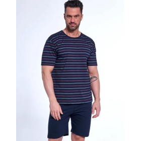 Пижама мужская с шортами Cornette 338 темно-синий/красный, Цвет: темно-синий/красный, Размеры: S