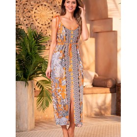 Летний сарафан Mia-Amore MADAGASCAR 1790, Цвет: оранжевый, Размеры: 3XL