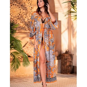 Оранжевый пляжный халат Mia-Amore MADAGASCAR 1799, Цвет: оранжевый, Размеры: S/M