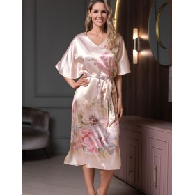 Длинная шёлковая туника Mia-Amore ADAGIO 4507, Цвет: жемчужный, Размеры: 4XL/5XL