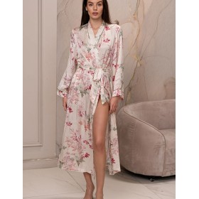 Халат шёлковый длинный Mia-Amore CHARLOTTE 4519, Цвет: мультицвет, Размеры: 2XL/3XL