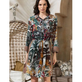 Рубашка-халат из вискозы Mia-Amore PALMETTA (Palmira) 5347, Цвет: мультиколор, Размеры: S