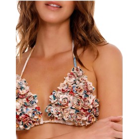 Цветочный верх купальника Agua Bendita 17051 LOLITA BLUSH, Цвет: бежевый, Размеры: L