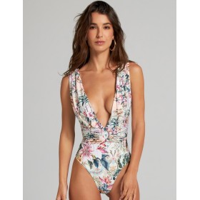 Цельный купальник с глубоким вырезом Cosita Linda 25016M ROMANTIC HARMONY, Цвет: мульти, Размеры: S