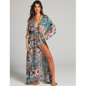 Длинный пляжный халат Cosita Linda 25100C NOSTALGIC PATCHWORK, Цвет: мульти, Размеры: M