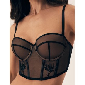 Бюстгальтер бюстье Esotiq BARELY 42458 черный + бежевый, Цвет: черный + бежевый, Размеры: 75B