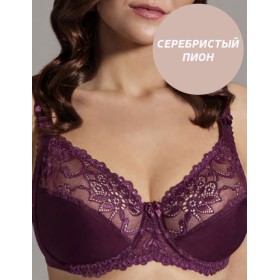 Мягкий бюстгальтер с кружевом Misstyle 2504 серебристый пион, Цвет: серебристый пион, Размеры: 75E
