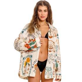 Пляжная рубашка Agua Bendita 17747 KESHI NOPAL, Цвет: белый, Размеры: M