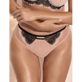 Трусики бразилиана Kinga GINA 1189/2-B розовый с черным, Цвет: розовый+черный, Размеры: S