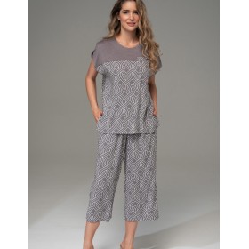 Комплект с укороченными брюками Mia-Amore DAMASK 5366, Цвет: серый, Размеры: XL