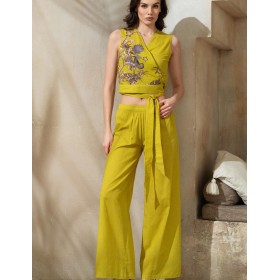 Яркий летний комплект топ + брюки Mia-Amore FIJI 5406, Цвет: лайм, Размеры: M