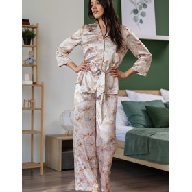 Шёлковая пижама Mia-Amore SIMFONIA 4616, Цвет: бежевый, Размеры: 3XL