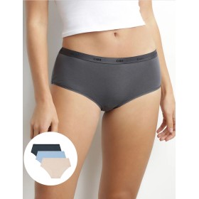 Набор хлопковых трусов Dim LES POCKETS COTON 4H01/3 бежевый/голубой/серый - 3 штуки, Цвет: бежевый/голубой/серы, Размеры: XXS/XS