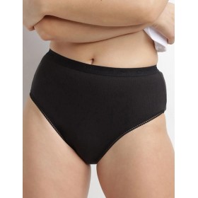 Набор высоких трусов Dim PUR COTON 3473 чёрный - 2 штуки, Цвет: черный, Размеры: S/M