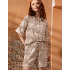 Комплект с шортами из муслина Mia-Amore CAMILA 5414, Цвет: латте, Размеры: 4XL