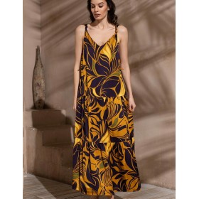 Длинный сарафан с оборками Mia-Amore MARCELA 4541, Цвет: мультицвет, Размеры: 2XL