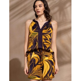 Шёлковый комплект с шортами Mia-Amore MARCELA 4542, Цвет: мультицвет, Размеры: 3XL