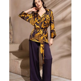 Шёлковая пижама с брюками Mia-Amore MARCELA 4546, Цвет: мультицвет, Размеры: 4XL