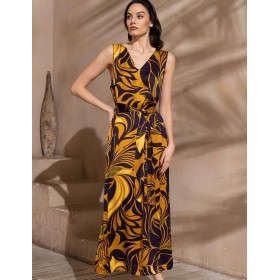 Длинный шелковый сарафан Mia-Amore MARCELA 4548, Цвет: мультицвет, Размеры: 2XL