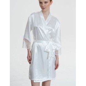 Шёлковый халат Mia-Amore REGINA 3903 белый, Цвет: белый, Размеры: L/XL
