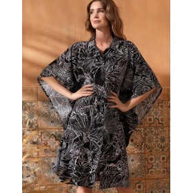 Оригинальная рубашка-халат Mia-Amore SERENGETI 5500, Цвет: черный, Размеры: 4XL/5XL