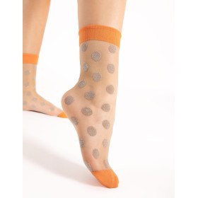 Тонкие носки с узором Fiore 1149/G FAME 15 den, Цвет: телесный/оранжевый, Размеры: UN