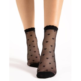 Тонкие носки с узором Fiore 1154/G IRIS 20 den, Цвет: черный, Размеры: UN