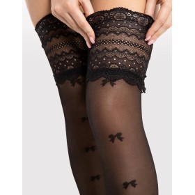 Самонесущие чулки с кружевом Fiore 4096/O COQUETTE 15 den, Цвет: черный, Размеры: 2