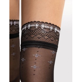 Чулки с кружевной коронкой Fiore 4102/O REVEIL 20 den, Цвет: черный, Размеры: 2