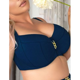 Мягкий бюстгальтер от купальника Kris Line CALIFORNIA NAVY BLUE soft full cup, Цвет: темно-синий, Размеры: 75R
