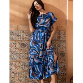 Длинная шёлковая туника Mia-Amore SAINT-TROPEZ 4604, Цвет: синий, Размеры: 4XL/5XL