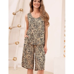 Комплект с длинными шортами Mia-Amore ALLEGRO 5466, Цвет: песочный, Размеры: 2XL