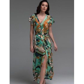 Длинный халат на пуговицах Mia-Amore CAPRI 4561, Цвет: мультицвет, Размеры: 2XL