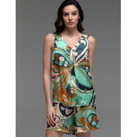 Шёлковый комплект с шортами Mia-Amore CAPRI 4562, Цвет: мультицвет, Размеры: M