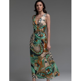 Длинный шелковый сарафан Mia-Amore CAPRI 4569, Цвет: мультицвет, Размеры: M