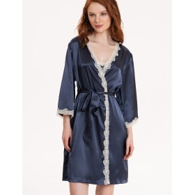 Атласный халат-кимоно Mia-Mella JULIA CHARME 8733 черника, Цвет: черника, Размеры: S/M