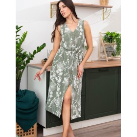 Платье-халат из хлопка Mia-Amore MARIBEL 5483, Цвет: оливковый, Размеры: 4XL