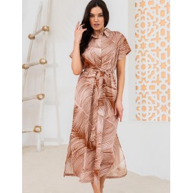 Халат из хлопка со льном Mia-Amore PASADENA 5548, Цвет: карамельный, Размеры: 3XL